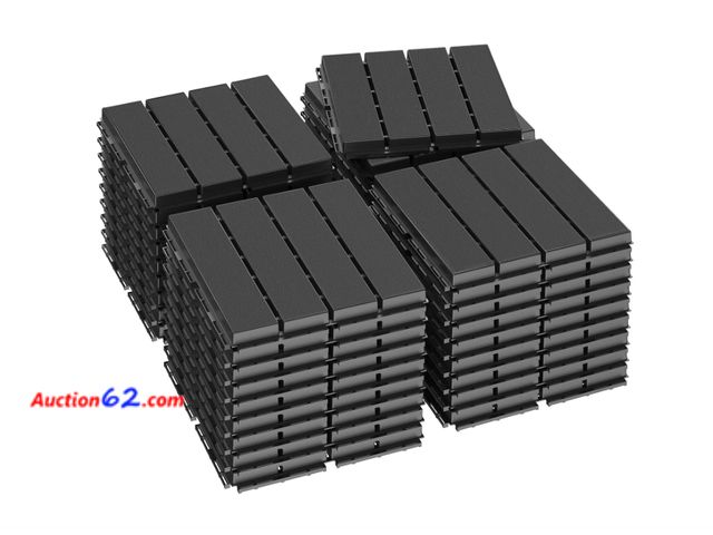 Lot 44-1693e - Goovilla Plastic Interlocking Deck Tiles, 36 Pack, 12"x12" Each, Dark Grey | Waterproof Outdoor Flooring All Weather Use, Patio Floor Deckin...