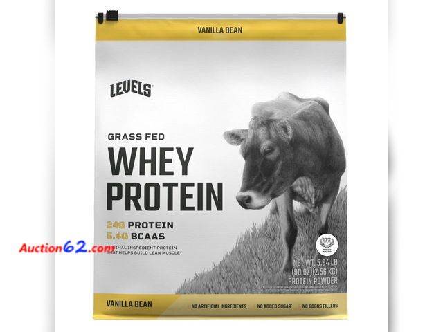 Lot 44-547j - $91.4 Retail price - Levels Grass Fed Whey Protein, Vanilla Bean, 5.64 Pounds See All Photo's Not Tested E-Commerce Return, A basic inspecti...