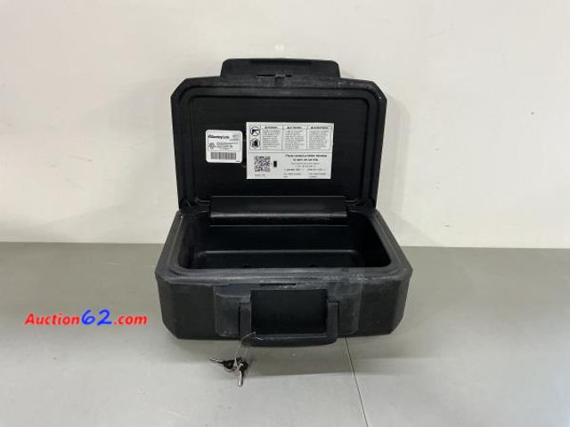 Lot 44-1616b - SentrySafe Fireproof Money Safe with Key Lock, Black Lock Box with Portable Carrying Handle for Travel, Exterior: 14.3 in. W x 11.2 in. D x ...