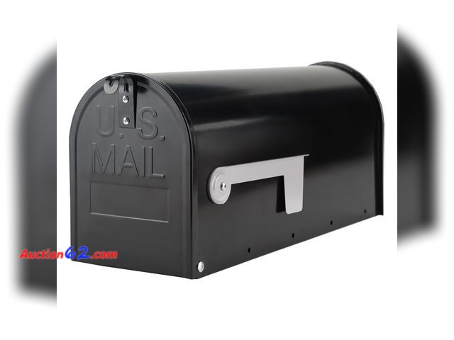 Lot 44-1803w - Black Post-Mount Mailboxes for Outside, RAINHOL Metal Mailbox, Galvanized Steel Outside Mail Boxes, Medium Capacity, 19 x 8.7 x 6.7 Inches N...