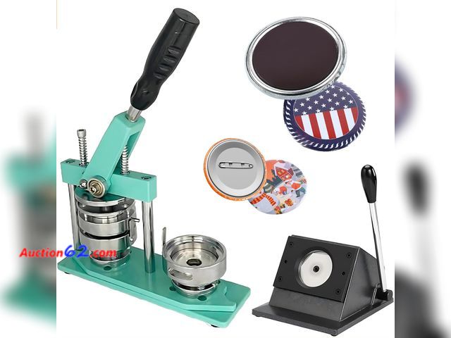 Lot 44-920j - $187.99 Retail price - ﻿2.28x2.28in Round Fridge Magnet Maker Machine, 58x58mm DIY Photo Badge Pin Maker Machine Kit with Paper Cutter, 100 ...