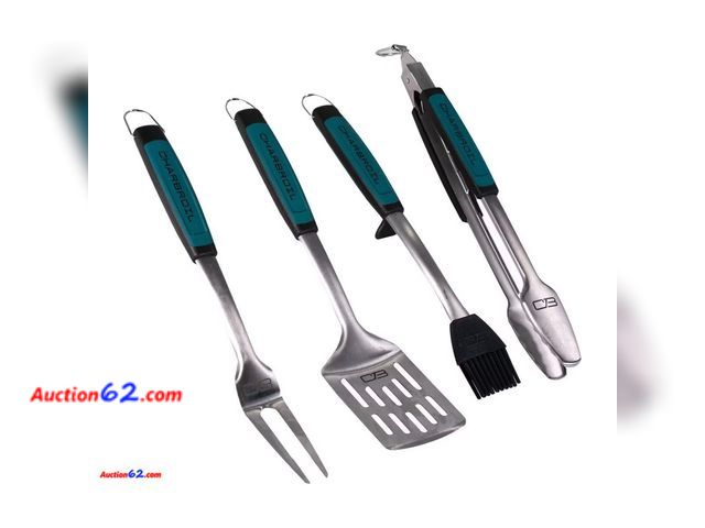 Lot 44-106b - Retail of $39.99- Char-Broil 4pc Comfort Grip Tool Heat-Resistant Grill Cookware Set