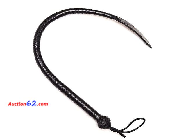 Lot 44-5536t - Equestrian Handmade Leather Whip Horse Bull Training Whips 3 Feet Long Handmade Cow Hide Leather Bull Whip. Appears New, A basic inspection ...