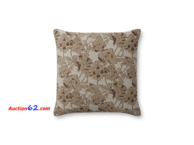 Lot 44-147 - Loloi Chris Loves Julia Matilda Collection PCJ0008 Beige/Mocha 18'' x 18'' Cover Only Cover Pillow See All Photo's Appears New, A basic insp...