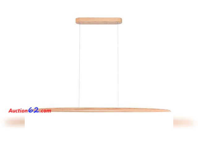 Lot 44-145o - $139.99 Retail price - YISDESIGN 39" 24W Wood LED Linear Pendant Light Fixture Led Dining Room Light Dimmable Hanging Light Fixture for Dini...