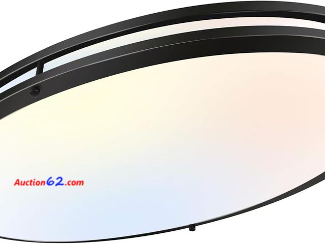 Lot 44-161a - $129.99 Retail price - hykolity 32 Inch Oval LED Ceiling Light, 60W, 4000LM, 2700K/3000K/3500K/4000K/5000K Adjustable, Oil Rubbed Bronze Fin...