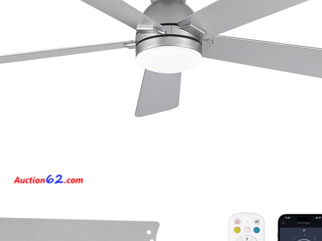Lot 44-1662m - $119.99 Retail price - Dolavast Ceiling Fans with Lights and Remote, 48 Inch Ceiling Fan with Light, Low Profile, Reversible, Dimmable LED, ...