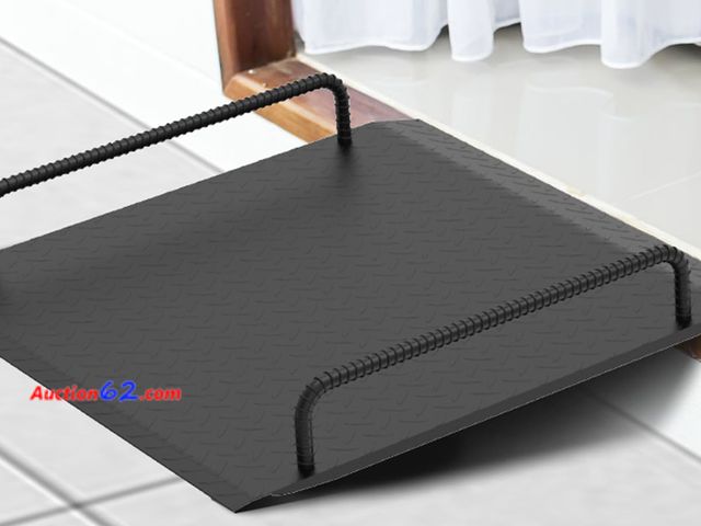 Lot 44-260M - Metal Door Threshold Ramp with Handles for Steps, 31.5"W for 2.0"~9.0"Rise See All Photo's Appears New, A basic inspection has been given to...