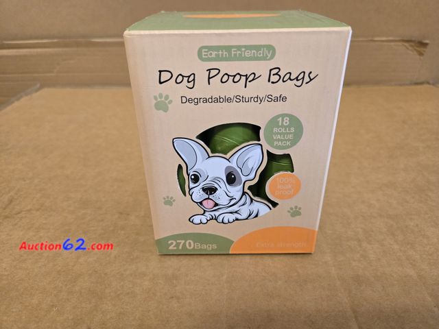 Lot 44-6935g - Dog Poop Bags for Waste 270 Bags, Doggy Rolls Replacements for Outdoor, Tear Resistant Puppy Bag for Walking, Travel, Flying, Durable Thick ...