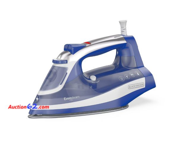 Lot 44-1519 - BLACK+DECKER One Step Steam Iron - EvenSteam Soleplate, Auto Shutoff, Vertical Steam E-Commerce Return, A basic inspection has been given to...