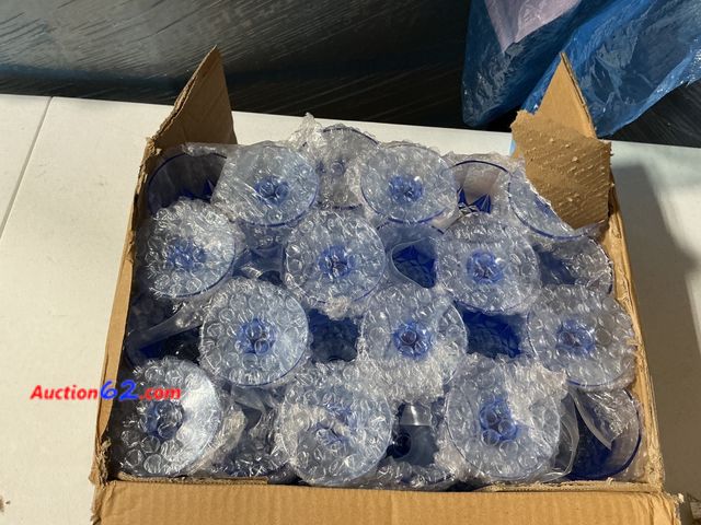 Lot 44-339 - Set of 12 Blue Crystal Cut Wine Glasses - New in Box See All Photo's Appears New, A basic inspection has been given to this item. Sold AS-IS...