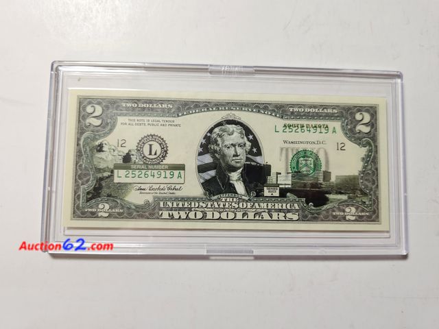 Lot 44-8315q - SOUTH DAKOTA ENHANCED $2 STATE BILL. HAS CAPITAL AND MOUNT RUSHMORE.-NT