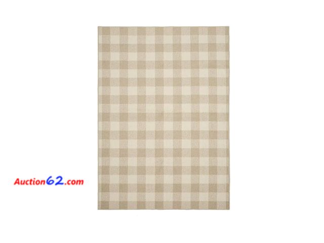 Lot 44-1101b - $44 Retail value- Country Living Tan/Ivory 5 ft. x 7 ft. Checker Board Area Rug 1. Appears New, A basic inspection has been given to this it...