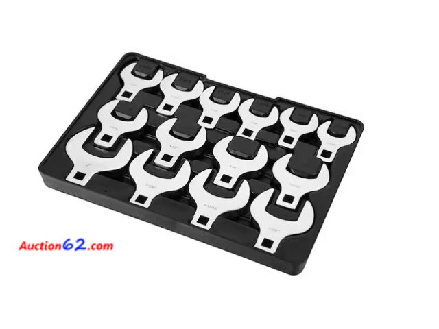 Lot 44-1620e - NEONAW 1/2 Full Polish Drive Jumbo Crowfoot Wrench Set SAE 14PCS Not Tested See All Photo's Appears New, A basic inspection has been given t...