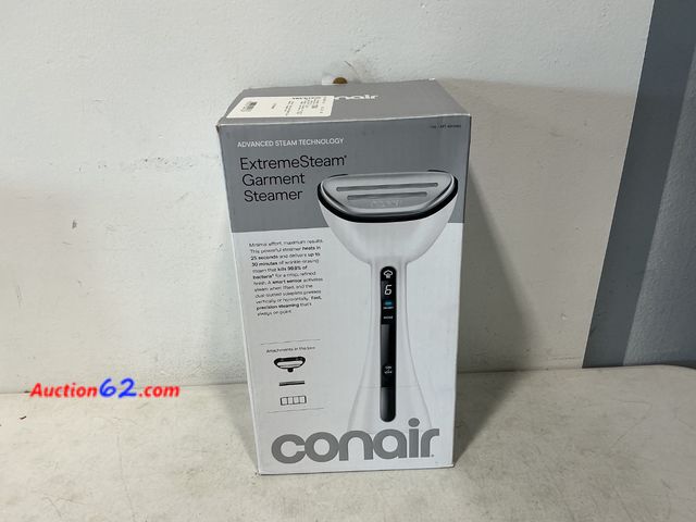 Lot 44-969 - Conair ExtremeSteam Garment Steamer See All Photo's Not Tested E-Commerce Return, A basic inspection has been given to this item. Sold AS-IS...
