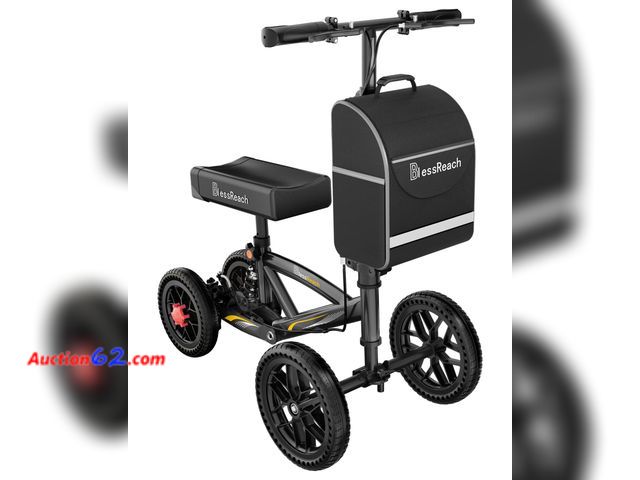 Lot 44-2533w - $159.99 Retail price - BlessReach All Terrain Foldable Knee Scooter Walker - Economical Knee Walker for Foot Injuries, Compact Crutches Alte...