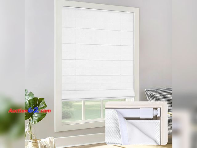 Lot 44-798w - LazBlinds Cordless Roman Shades - No Drill Easy Install Light Filtering Window Blinds, Thermal Insulated Room Darkening with UV Blocking for...