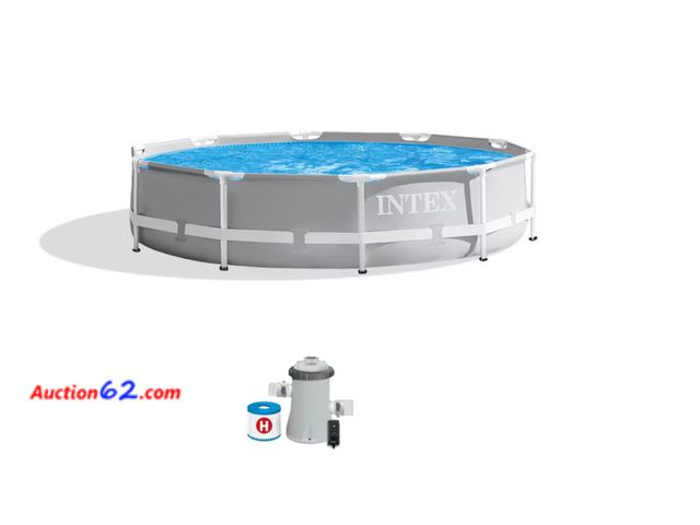 Lot 44-100b - Retail value of $128- Intex Prism Frame Above Ground Swimming Pool Up, fits up to 6 People Appears New