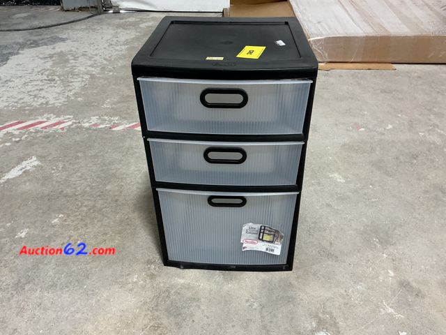 Lot 44-1648w - SteriliteÂ Ultraâ„¢ 3-Drawer Storage Cart - Black See All Photo's Not Tested E-Commerce Return, A basic inspection has been given to this it...
