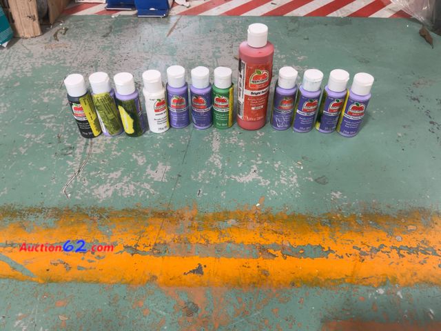 Lot 44-908p - Apple Barrel Multi-Color Acrylic Craft Paint Set - 2 fl oz and 8 fl oz Bottles, Assorted Red Purple Green Colors E-Commerce Return, A basic ...