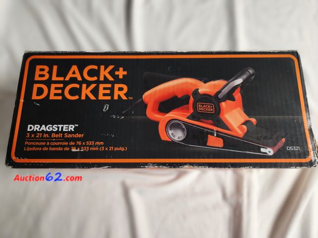 Lot 44-2024i - 1 new Black and Decker 3” x 21” Belt Sander. Box opened to take pictures. Comes with instruction manual. See photos. Appears New, A basic in...