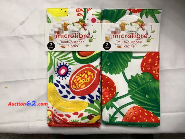 Lot 44-6081o - 2 sets of 2 microfiber dish towels all different colors. New. See All Photo's Not Tested Never opened, Factory Sealed