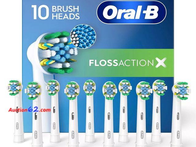 Lot 44-1664p - $55 Retail value- Oral-B FlossAction Electric Toothbrush Replacement Brush Heads (10 Count) Appears New, A basic inspection has been given t...