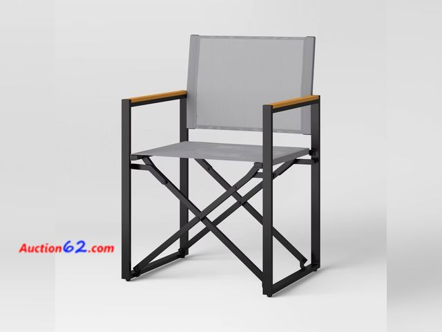 Lot 44-228p - Retail of $65-Henning Folding Patio Chair Gray - Threshold™ Appears New, A basic inspection has been given to this item. Sold AS-IS.