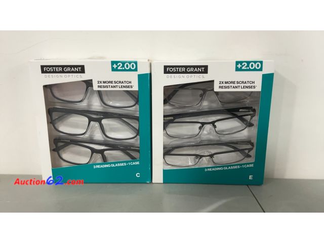 Lot 44-1688j - Foster Grant +2.00 Reading Glasses 3-Pack Not Tested See All Photo's E-Commerce Return, A basic inspection has been given to this item. Sold...