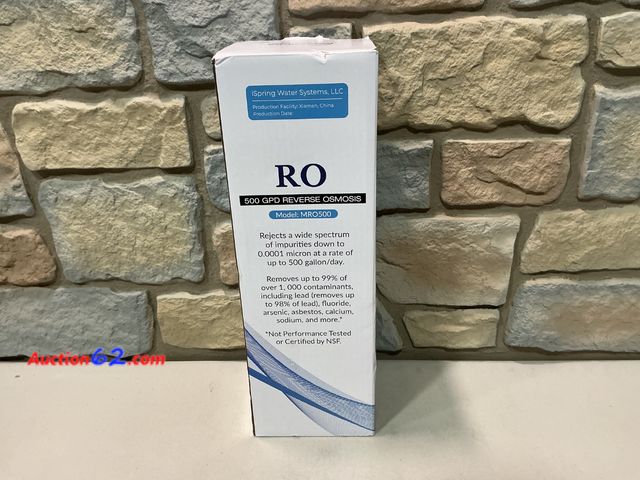 Lot 44-1912e - $90 Retail price - Spring Water Systems, LLC RO 500 GPD Reverse Osmosis - MRO500, Impurity Rejection, Contaminant Removal See All Photo's No...