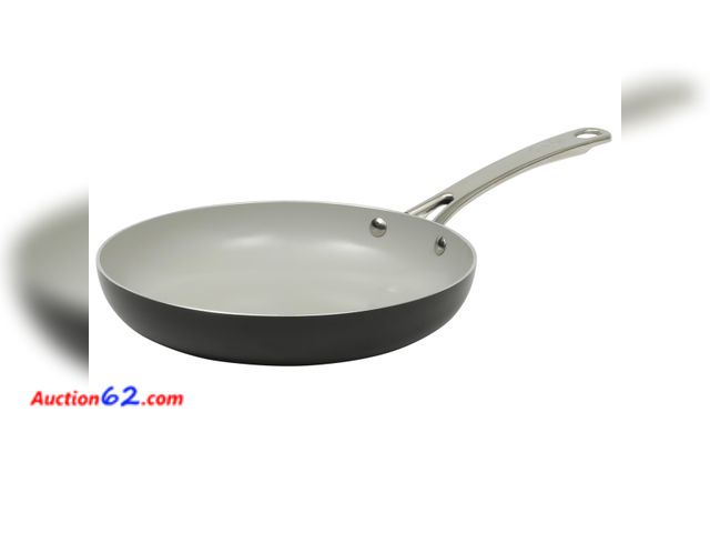 Lot 44-1162i - Sur La Table Kitchen Essentials Potluck Porch 12 Inch Deep Frying Pan Skillet Aluminum PFA Free Ceramic Cookware Chef's Pan, Omelet Pan - In...
