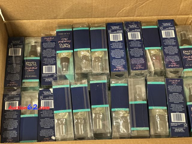 Lot 44-6063i - Box of 140+ pretty savy cosmetic brush cleaner 2oz per bottle. New. Some boxes have minor damage. See All Photo's Not Tested