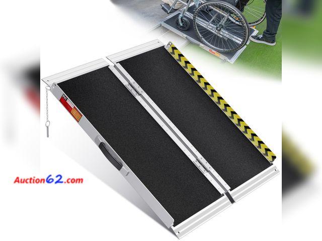 Lot 44-1528o - $115.99 Retail price - VNN Portable Wheelchair Ramp 3FT, Non-Slip Aluminum Ramps for Wheelchairs for Home, Handicap Wheelchair Ramps for Hom...