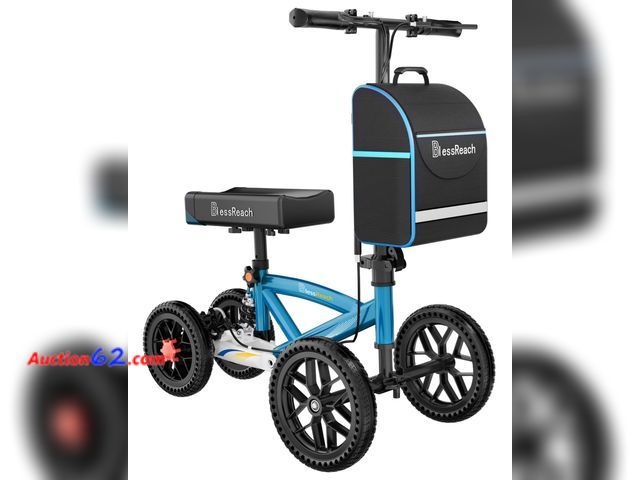 Lot 44-880w - $159.99 Retail price - BlessReach Knee Scooter, All Terrain Foldable Knee Scooter Walker, Disc Brake Knee Walker for Foot Injuries Compact C...