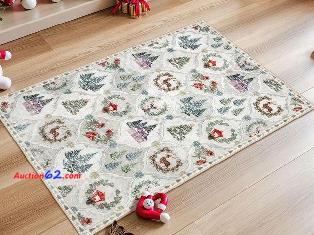 Lot 44-6520t - Lahome Christmas Rug, 2x4 Washable Christmas Kitchen Rugs Indoor Ultra-Thin Appears New, A basic inspection has been given to this item. Sol...