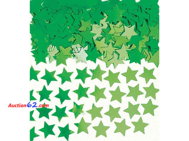 Lot 44-5504j - Lot of 18 - Green Mini Stars Confetti | 2.5 oz. Per 1 pack | Party Decor Never opened, Factory Sealed