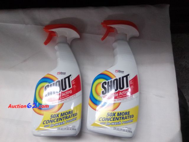 Lot 44-6173o - 2 22 oz bottles of shout triple action stain remover. New. See All Photo's Not Tested Never opened, Factory Sealed
