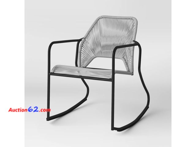 Lot 44-303e - $150 Retail price - Modern Woven Rocking Chair - Gray See All Photo's E-Commerce Return, A basic inspection has been given to this item. Sol...