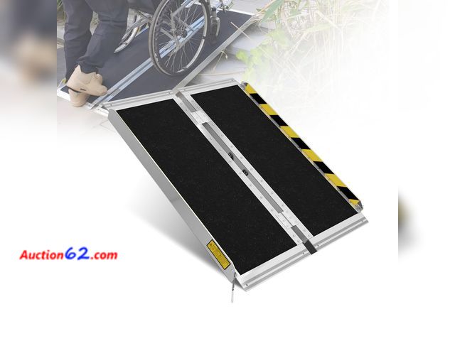 Lot 44-212 - $109.99 Retail price - NEOWISM Protable wheelchair ramp 3FT,Non-Slip Folding Aluminum Handicap Ramps,Threshold Ramp for home,Holds up to 800...