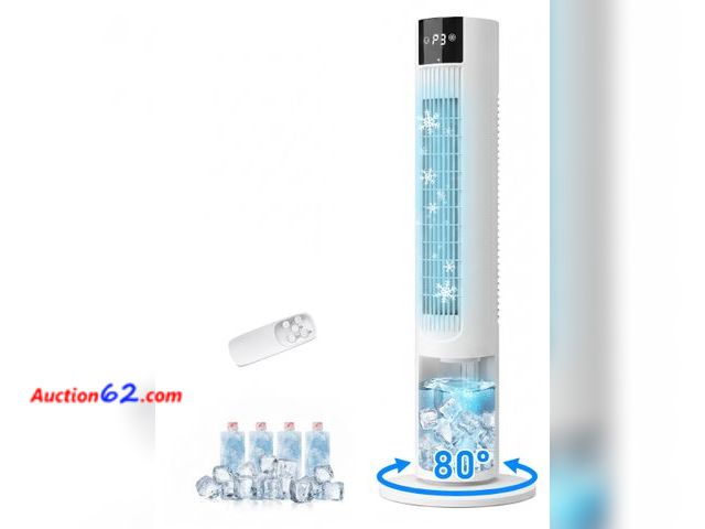 Lot 44-151e - $139.99 Retail price - 35" Evaporative Air Cooler, 3-In-1 Swamp Cooler, Portable Air Conditioners No Windows Needed, 3 Speeds, 4 Ice Packs, ...