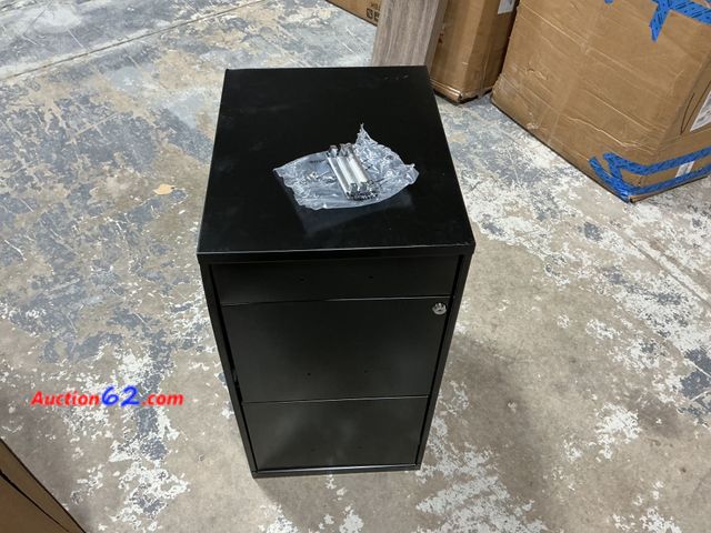Lot 44-1503w - $123 Retail price - Office Dimensions 18in. Deep 3 Drawer Metal Organizer File Cabinet with Pencil Drawer, Black E-Commerce Return, A basic ...