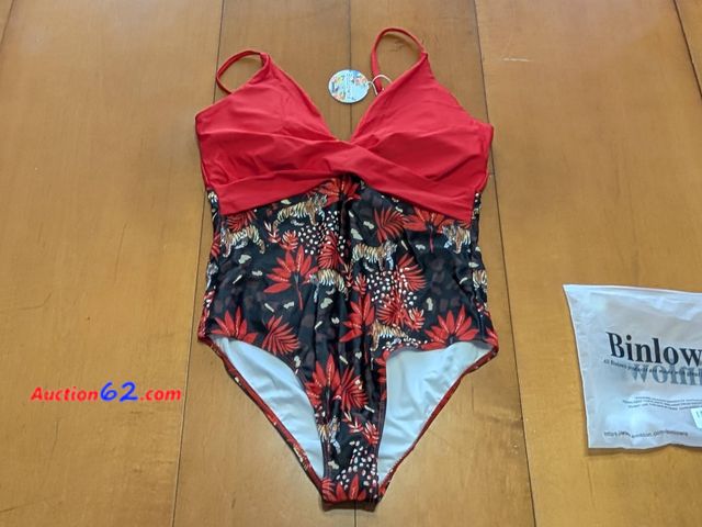 Lot 44-3017g - New Size X-Large - Binlowis Tiger Pattern Swimsuit - New with Tags - See Pictures