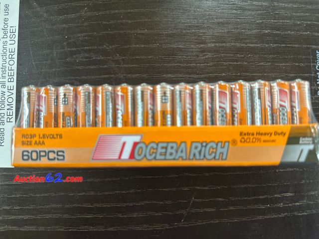 Lot 44-7561b - 60 pack AAA BATTERIES. NEW. See All Photo's Not Tested Never opened, Factory Sealed