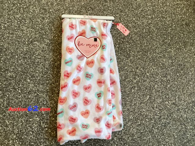 Lot 44-7703b - Lot of (1) Valentine’s Day themed plush throw.  Appears New, A basic inspection has been given to this item. Sold AS-IS. See All Photo's