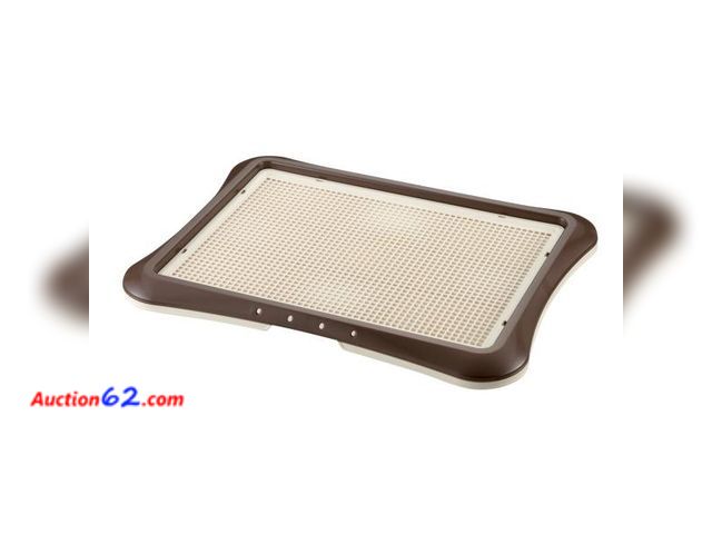 Lot 44-180b - Richell Paw Trax Mesh Training Tray, Brown 25.2 x 18.9 x 1.6" | Richell Paw Trax Mesh Training Tray: Puppy Potty Pad Holder for Indoor Use, ...
