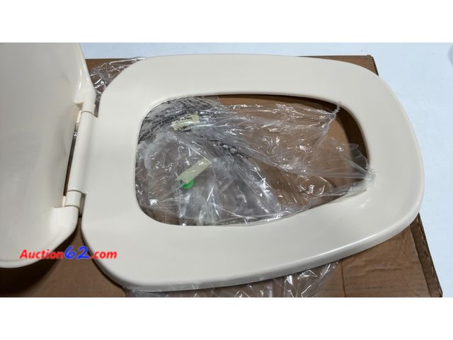 Lot 44-228a - Centoco Eljer Emblem Elongated Toilet Seat with Square Front, Closed Front with Cover, Residential, Plastic, Made in the USA, EMB601-306, Na...