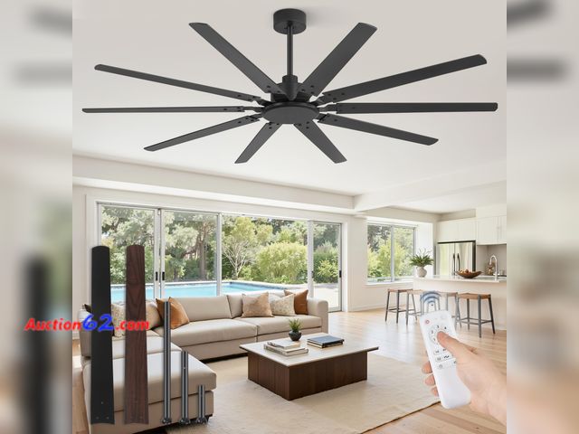 Lot 44-812w - $129.99 Retail price - Fanbulous 65 Inch Large Ceiling Fan Without Light, Modern Indoor/Outdoor Ceiling Fans No Light with Remote,6-Speed Re...