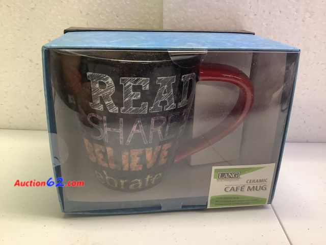 Lot 44-6239e - Ceramic 17oz Cafe Mug, Art-Wrapped with design icon inside, Dishwasher &amp; Microwave Safe. Appears New, A basic inspection has been given ...