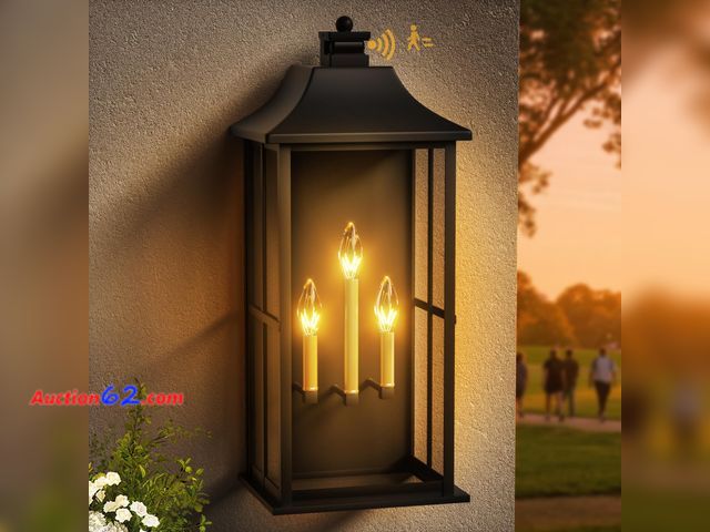 Lot 44-459o - $97.19 Retail price - Lucienstar Large Size Outdoor Wall Light with Dual Sensor - Motion &amp; Dusk to Dawn Porch Light, Waterproof Exterior...