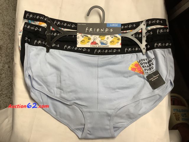 Lot 44-6131a - Ladies Underwear Size Large, 3 Pack BoyShorts, F*R*I*E*N*D*S, New. See All Photo's Not Tested Never opened, Factory Sealed